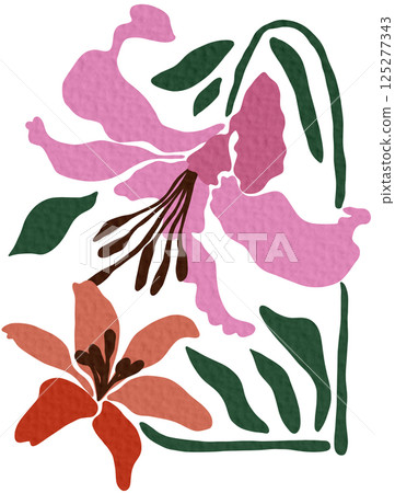 leaves, flowers, vectors 125277343