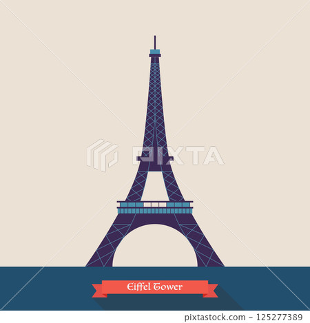 Eiffel tower vector logo. 125277389