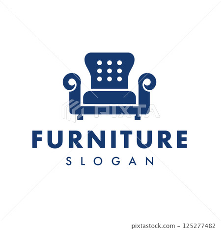 Simple Chair Vector Illustration Furniture Logo Design 125277482