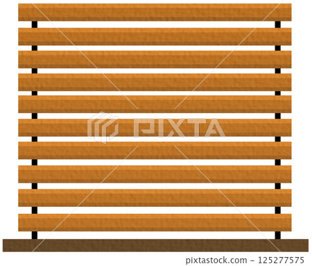 Wooden railing. Railing vector. railing on white background. wallpaper. free space for text. copy space.	 125277575