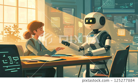 Robots and humans working together 125277884