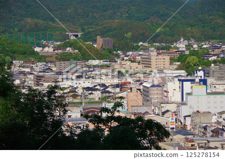 從愛媛縣四國中央市城山公園眺望四國中央醫院週邊 從愛媛縣四國中央市城山公園眺望四國中央醫院週邊 125278154