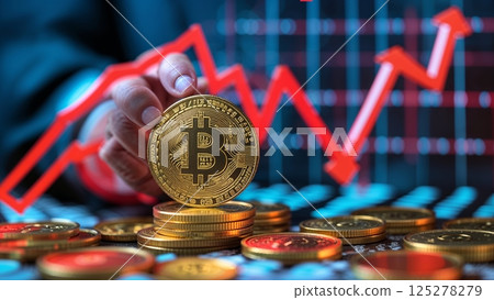 Investment growth in cryptocurrency highlighted by rising Bitcoin value and market trends Investment growth in cryptocurrency highlighted by rising Bitcoin value and market trends 125278279