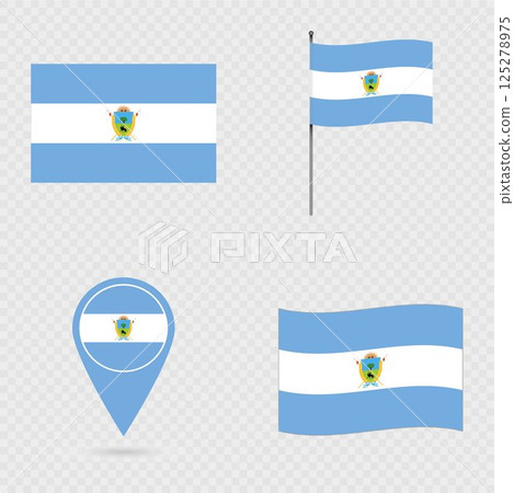 La Pampa Flag Set, administrative division of Argentina. La Pampa Flag Set, administrative division of Argentina. 125278975