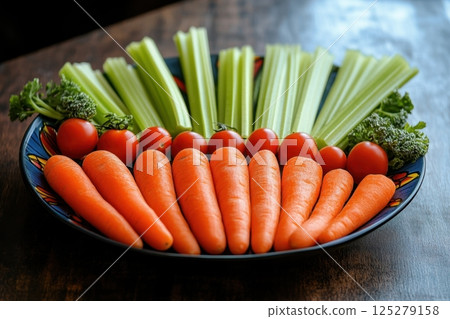 A plate of carrots 125279158