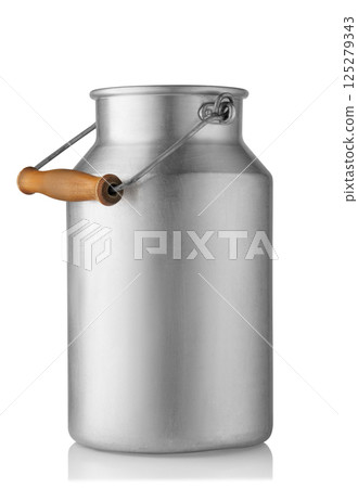 retro milk can isolated on white background 125279343