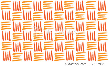 Abstract orange knitting pattern hand drawn with dry brush, yarn knitting design in the form of brush strokes, background with knitted texture, imitation of wool, pattern with noisy texture 125279350
