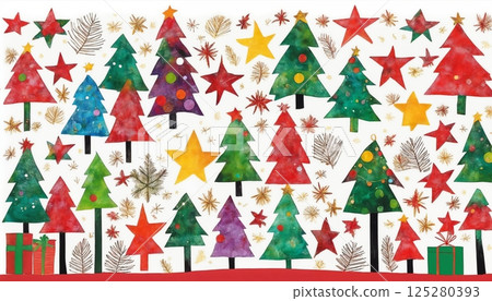 Christmas decorations and gifts, background for new year celebrations, winter fairy tale 125280393