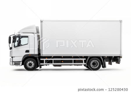 A clean white truck on white background, one object A clean white truck on white background, one object 125280430