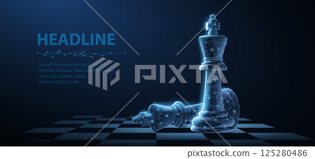 Chess kings. Win in game, AI in chess, chess strategy, digital manager 125280486