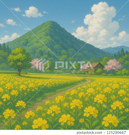 山腳下的油菜花田 125280667