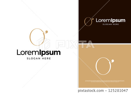 Elegant letter O with comma on top vector logo design template Elegant letter O with comma on top vector logo design template 125281047