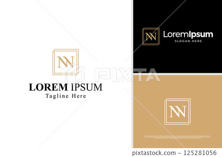 Minimalist line with letter N W law firm attorney logo vector design template 125281056