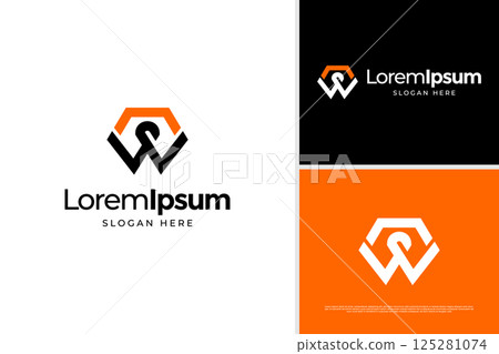 Letter W creative logo concept. Initial W logo design template 125281074