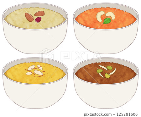 Halva (Indian sweet) in a bowl 125281606