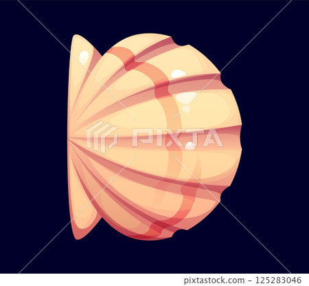 Ocean seashell cartoon font letter D. Ocean shell typeset letter, underwater mollusk conch vector English alphabet type sign. Coral reef mussel kids ABC font symbol or cartoon typeface element 125283046