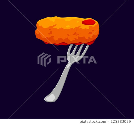 Fast food chicken nugget snack cartoon alphabet font digit 7 seven. Fastfood menu appetizer cartoon math typeface digit, takeaway meal vector alphabet font number. Fast food alphabet numeral symbol 125283059