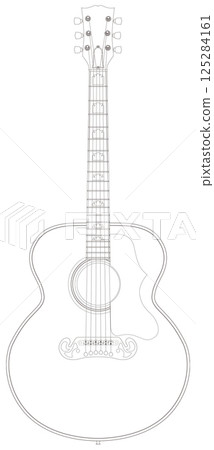 Acoustic Guitar Super Jumbo Line Art Acoustic Guitar Super Jumbo Line Art 125284161