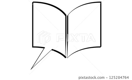 Book-shaped speech bubble (transparent background) 125284764
