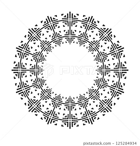 Decorative Radial Geometric Circle Pattern. 125284934
