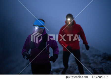 Night Trail Running in the Mountains 125285006