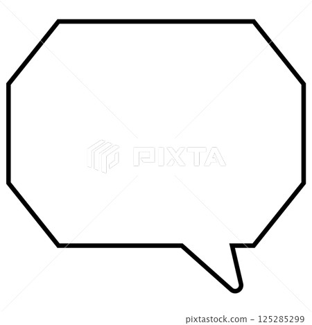 一個簡單的黑白對話泡泡,八角形,有角,朝右 03 一個簡單的黑白對話泡泡,八角形,有角,朝右 03 125285299