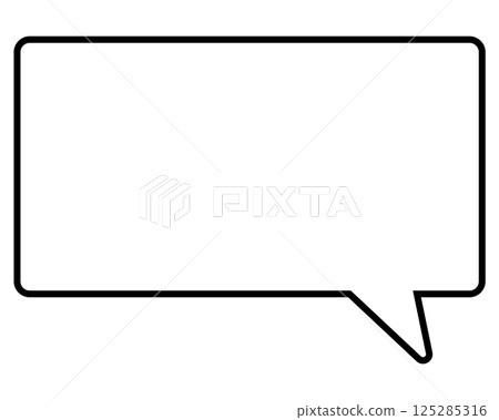 Simple black and white speech bubble, square, facing right 03 Simple black and white speech bubble, square, facing right 03 125285316