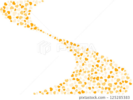 心形圖案背景橘色3種顏色心 心形圖案背景橘色3種顏色心 125285383