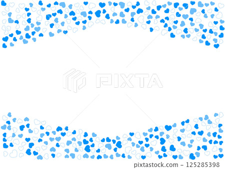 Heart pattern background Blue 3 colors border and solid color heart 125285398