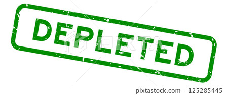 Grunge green depleted word square rubber seal stamp on white background Grunge green depleted word square rubber seal stamp on white background 125285445
