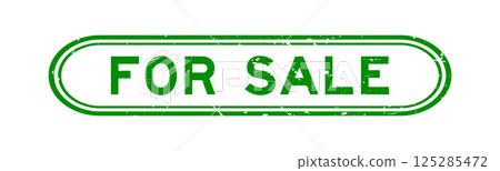 Grunge green for sale word rubber seal stamp on white background 125285472