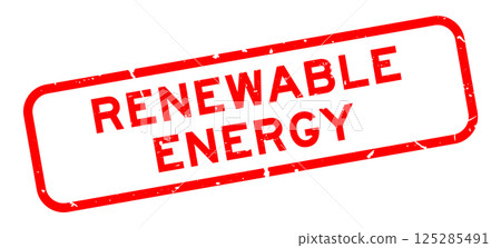Grunge red renewable energy word square rubber seal stamp on white background Grunge red renewable energy word square rubber seal stamp on white background 125285491