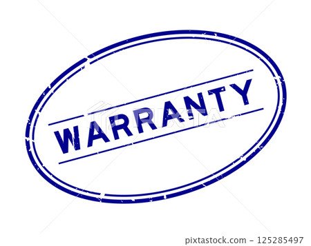 Grunge blue warranty word oval rubber seal stamp on white background Grunge blue warranty word oval rubber seal stamp on white background 125285497