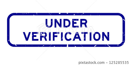 Grunge blue under verification word square rubber seal stamp on white background Grunge blue under verification word square rubber seal stamp on white background 125285535