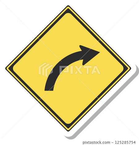Sticker-like illustration of a sign (with bends) Sticker-like illustration of a sign (with bends) 125285754