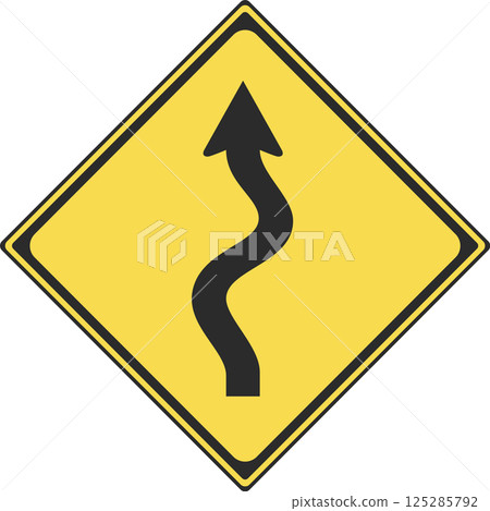 Color illustration of a sign (with zigzag fold) Color illustration of a sign (with zigzag fold) 125285792