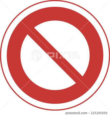 Single color illustration of a sign: No vehicle entry 125285850