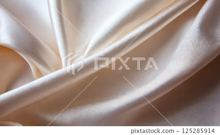 [AI圖像]奶油色緞紋布料 125285914
