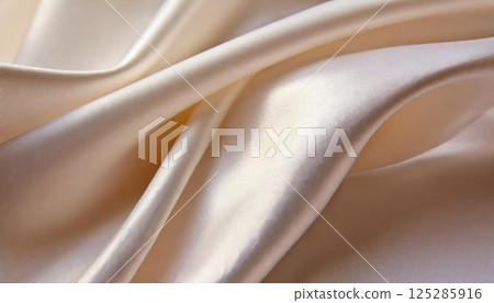 [AI圖像]奶油色緞紋布料 125285916