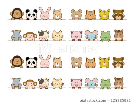 手繪向量插圖的可愛動物 手繪向量插圖的可愛動物 125285981