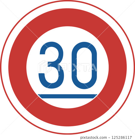 Color illustration of a sign Minimum speed 125286117