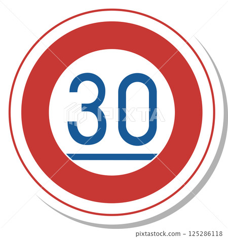 Sticker-style illustration of a sign Minimum speed 125286118