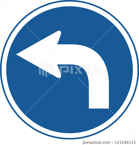 單色標誌圖示：禁止沿指定方向以外的任何方向通行 125286133