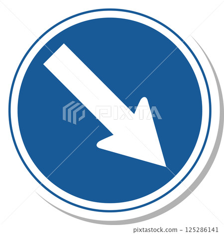 Sticker-style illustration of a sign: Prohibition on going in any direction other than the specified direction Sticker-style illustration of a sign: Prohibition on going in any direction other than the specified direction 125286141