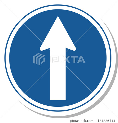 Sticker-style illustration of a sign: Prohibition on going in any direction other than the specified direction Sticker-style illustration of a sign: Prohibition on going in any direction other than the specified direction 125286143