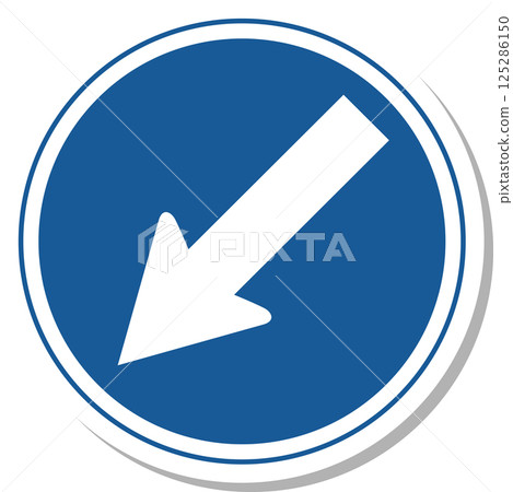 Sticker-style illustration of a sign: Prohibition on going in any direction other than the specified direction Sticker-style illustration of a sign: Prohibition on going in any direction other than the specified direction 125286150