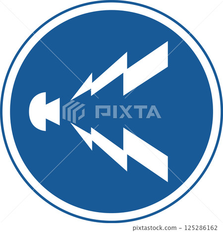 Color illustration of sign (horn section) 125286162