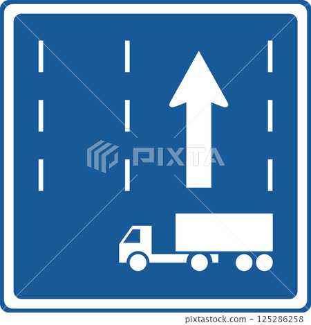 標誌的彩色插圖:高速公路國道牽引車交通劃分 標誌的彩色插圖:高速公路國道牽引車交通劃分 125286258
