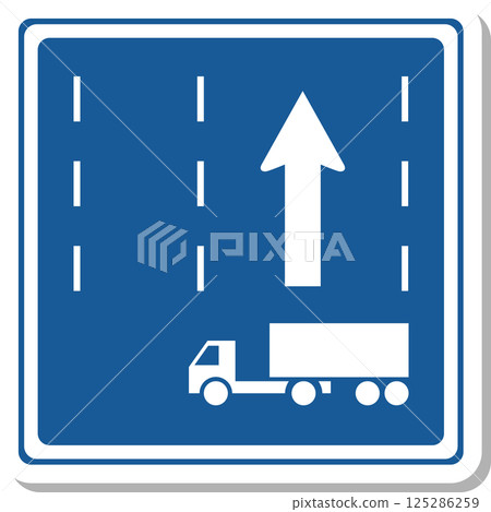 標誌的貼紙樣式插圖 - 高速公路國道牽引車交通劃分 標誌的貼紙樣式插圖 - 高速公路國道牽引車交通劃分 125286259