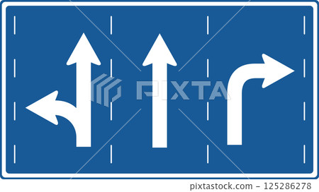 Color illustrations of traffic signs - Traffic divisions by direction of travel Color illustrations of traffic signs - Traffic divisions by direction of travel 125286278